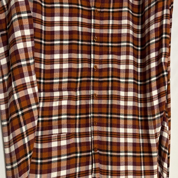 beachlunchlounge Men's Plaid Shirt - Brown, White, and Purple - Picture 2 of 6